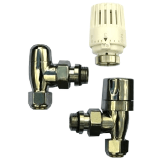 Chrome plated 1/2&quot; thermostatic radiator valve pack