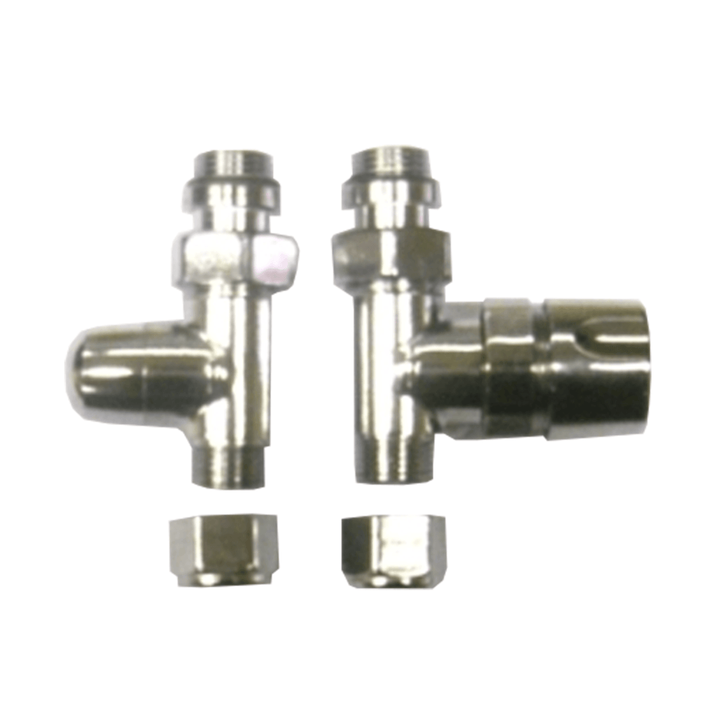 Chrome plated 1/2" radiator valve pack (straight)