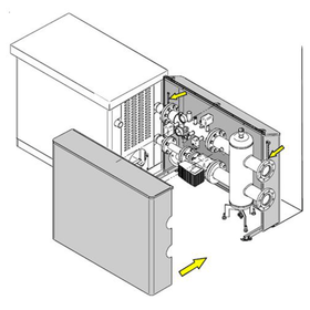 Outdoor casing for safety kit and hydraulic separator from 440 kW to 900 kW